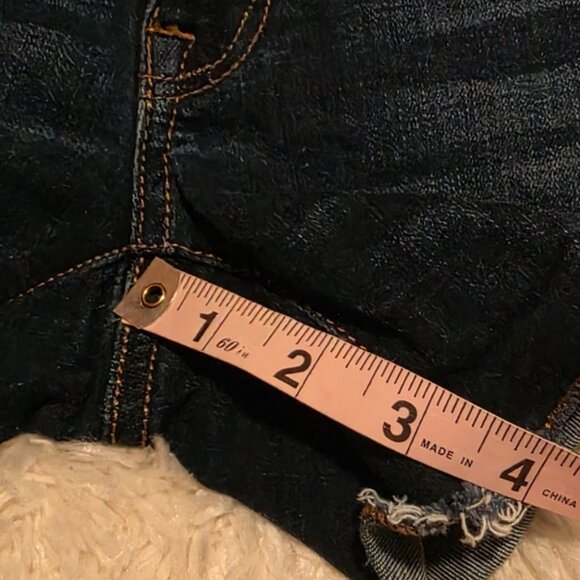 American Eagle Outfitters Women's Dark Blue Denim Shortie Shorts - Picture 5 of 7